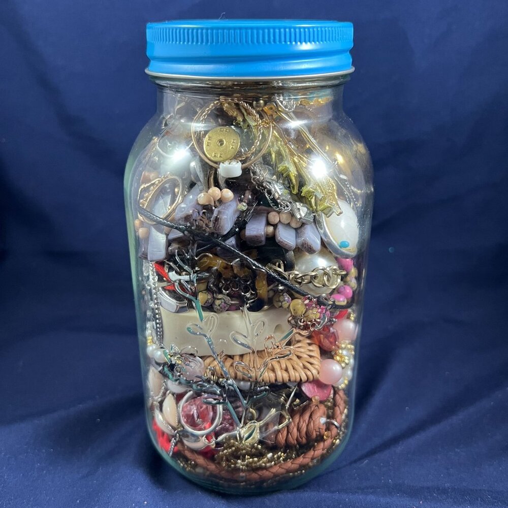 Mixed Craft Jewelry Lot 2+ lbs For Projects & Repurposing - Jar Not Included - Picture 3 of 4